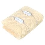 Advwin Queen Size Electric Blanket Cotton Fluff Heated Mattress Pad with Dual Control 3 Heating Settings Beige