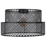 Brilliant 35cm Black Tier Laser Cut Metal Batten Fix Shade