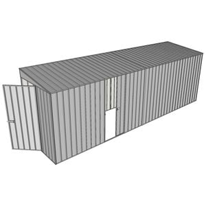 Build-a-Shed 1.5 x 6 x 2m Hinged Door Tunnel Shed With Sliding Side Door - Zinc