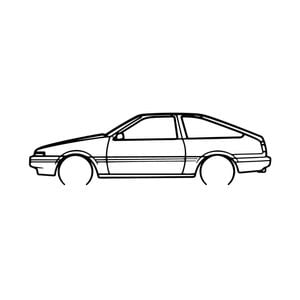 Ignite Laser Toyota AE86 Silhouette Metal Wall Art Rustic Metal 15.7inch/40cm