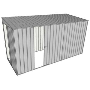 Build-a-Shed 1.5 x 3.7 x 2m Single Sliding Side Door Skillion Shed - Zinc