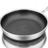 NNEOBA Tri-Ply 316 Frying Pan 32cm Double-Sided Honeycomb Skillet Silver