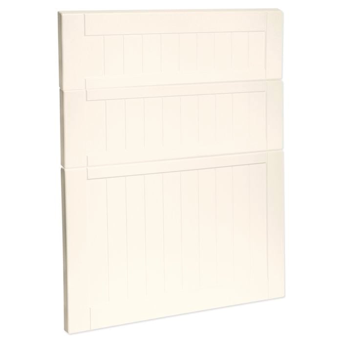 Kaboodle 600mm Antique White Country 3 Drawer Panels