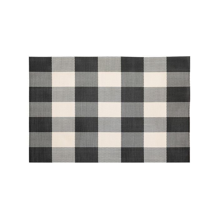 Icon Chef - Large Placemats - Set Of 6 - Black Gingham
