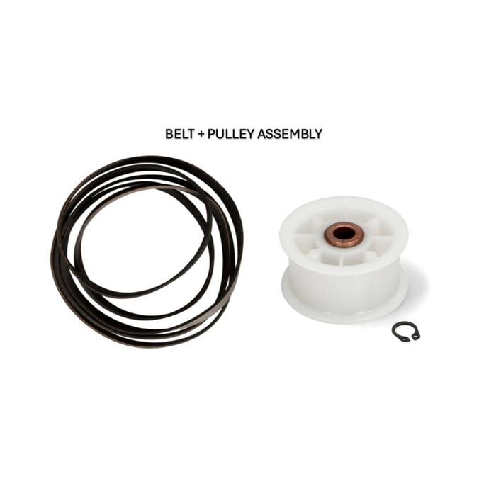 Dryer Idler Pulley + Drive Belt Complete Set H0180800243A + H0180300006B, suits Fisher And Paykel