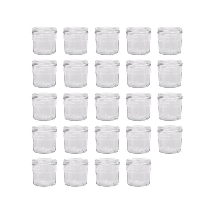 Argon Tableware 130ml Glass Jam Jars With No Lids - Set Of 24 Empty Screw Top Kitchen Storage Preserving Jar