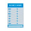 Sandleford 300 x 200mm Plastic Business Hours Sign