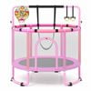 Costway 163-171cm Trampoline 6in1 Bar Ring Swing Basketball Hoop Purple