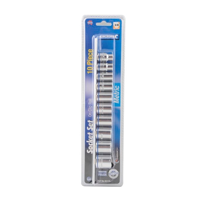 Kincrome 10 Piece 3/8" Socket Set On Clip Rail