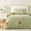 Jack & Ava Bongo The Monkey Embroidered Kids Quilt Cover Set Green Queen Bed