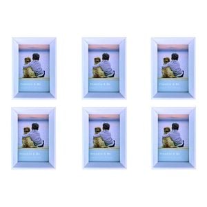 6PK Frankie & Me Window Wooden 4x6'' Picture Frame Home/Office Photo Decor White