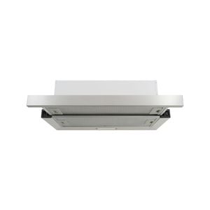 Esatto 60cm White Stainless Steel Fascia Slide Out Ducted Rangehood