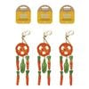 3PK Rosewood Loofa Corn Leaf 34cm Carrot Dream Catcher Hamster/Rabbit Pet Toy Orange