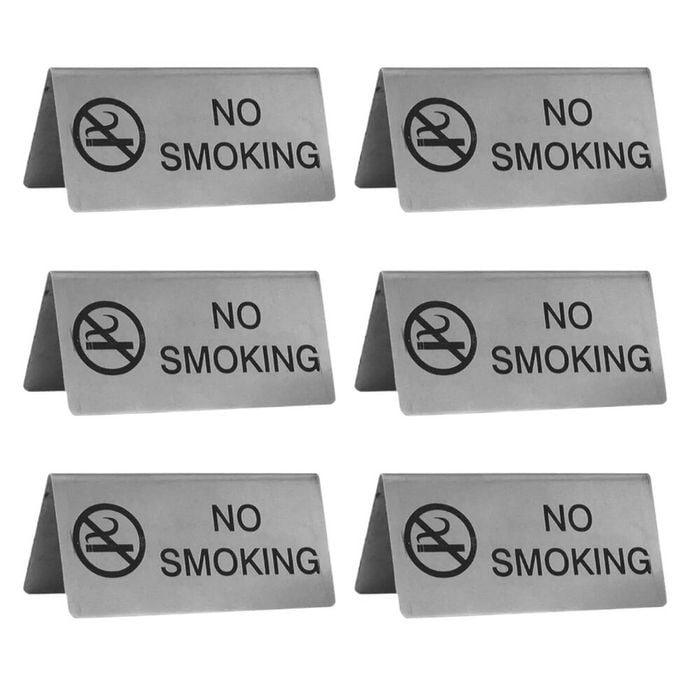 Trenton A-frame Stainless Steel No Smoking 100 X 43mm - Set Of 6