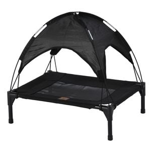 Charlies Elevated Dog Bed With Tent Black - Small