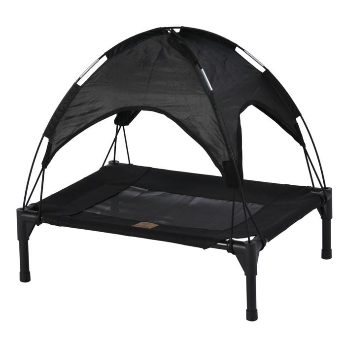 Charlies Elevated Dog Bed With Tent Black - Small