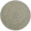 Handwoven Round Jute Rug-Spiral 6009-Natural/Teal Blue-120x120cm