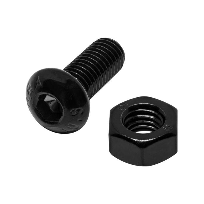 Pinnacle M6 x 16mm Black Ruspert® Round Head Bolts And Nuts - 10 Pack