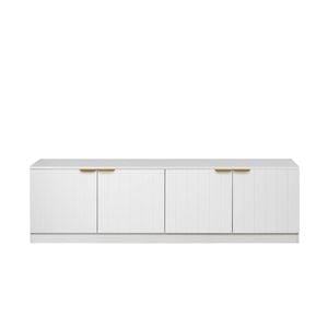 European Cabinetry Vj Panel Pull Brass Bucharest TV Unit White