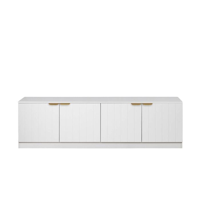 European Cabinetry Vj Panel Pull Brass Bucharest TV Unit White