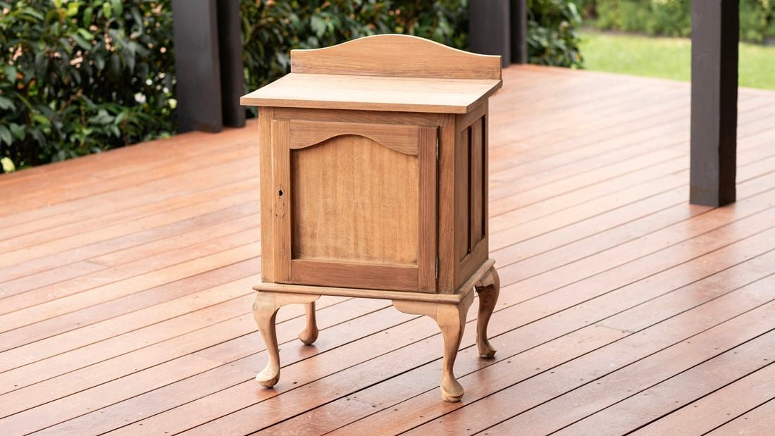 A fully sanded side table