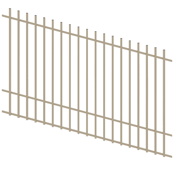 ProtectorAl 1201 - 2400 x 1500mm Paperbark Raked Up to 15º Batten Pool Fence Panel