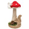 Urban Toadstool with Squirrel Mouse Standing Decoration 32cm Brown/Red