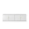 European Cabinetry Slim Round Brass Bucharest TV Unit White