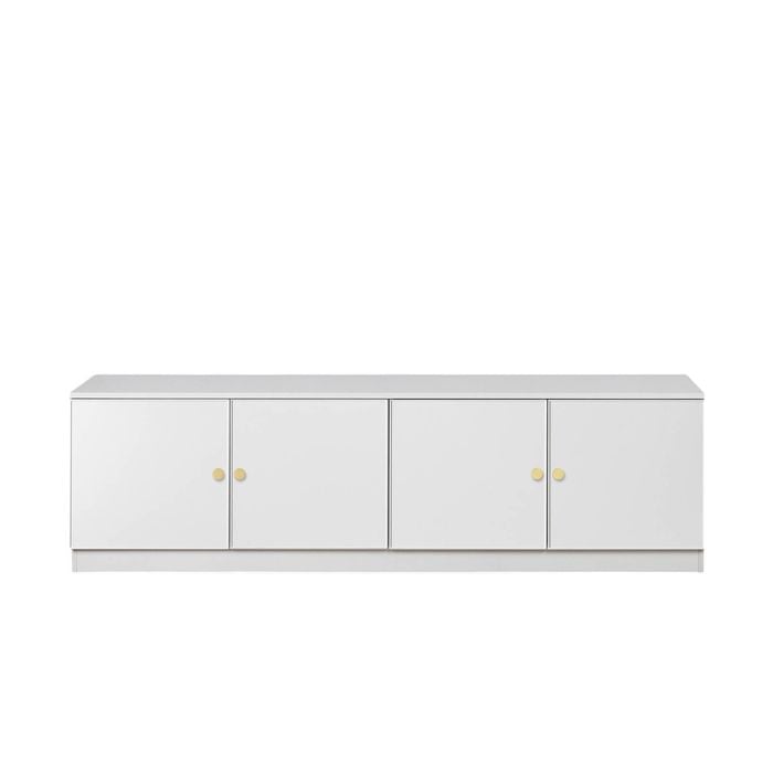 European Cabinetry Slim Round Brass Bucharest TV Unit White