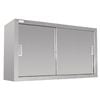 Vogue Stainless Steel Wall Cupboard 1200mm Sliding Doors Kitchen Storage 600 X 1200 X 300mm