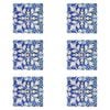 6PK LVD Ceramic/Cork Trivet Malaga Tile Home/Kitchen Decor 15cm Blue