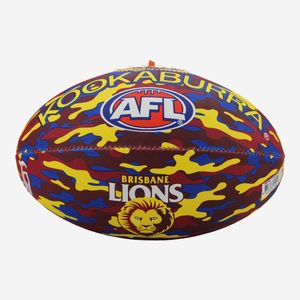 Brisbane Lions AFL Size 5 Camo Synthetic Footy Football