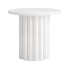 Oikiture Coffee Table Side End Tables Sofa Desk Bedside Nightstand Round White