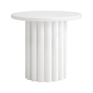 Oikiture Coffee Table Side End Tables Sofa Desk Bedside Nightstand Round White