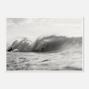 Galrie Stunning Black and White Surfing Photography - Surfing Big Break Art Print, Poster Only, A0 84 x 119cm (33 X 47inch)