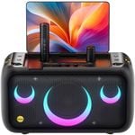 Ikarao Break X1 Portable 800W Karaoke Machine Speaker with 13.3” Lyrics Display Android Tablet,2 self charging Wireless Mics