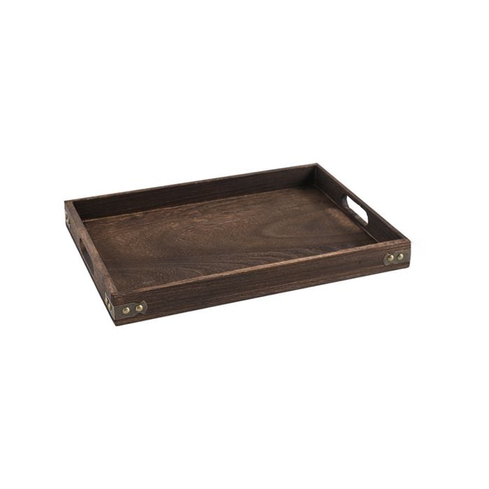 SOGA Large Walnut Rectangle Wooden Tray