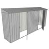 Build-a-Shed 0.8 x 4.5 x 2m Skillion Dual Single Hinged Side Doors Shed - Zinc