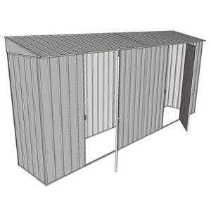 Build-a-Shed 0.8 x 4.5 x 2m Skillion Dual Single Hinged Side Doors Shed - Zinc