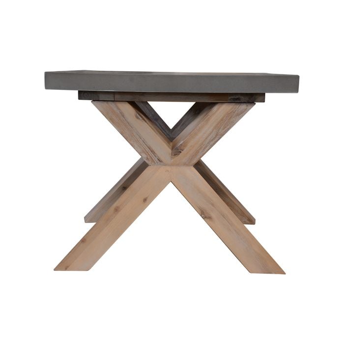Stony 60cm Square Lamp Table with Concrete Top - Grey