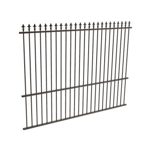 ProtectorAl 2400 x 1800mm Black Aluminium Spear Top Pool Fence Panel With Mid Rail