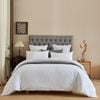 CottonMore 100% Cotton White Seersucker Pattern Quilt Doona Duvet Cover Set - Queen
