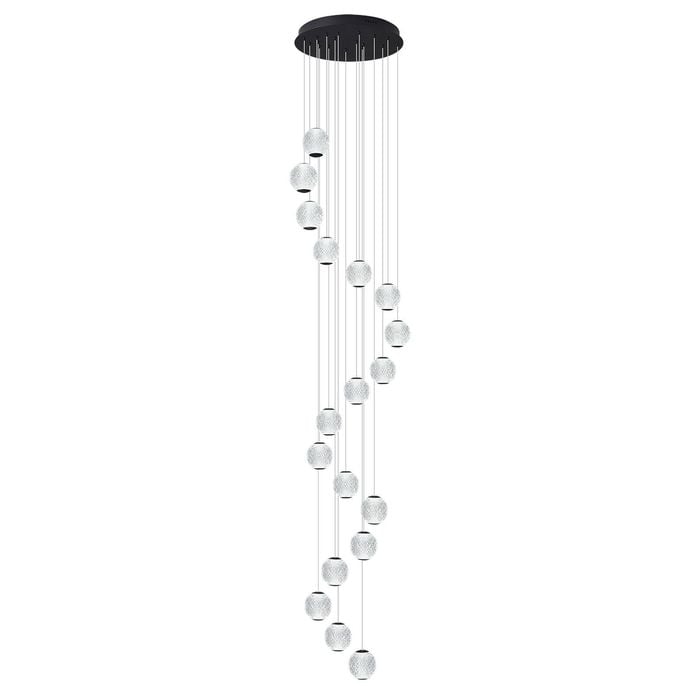 Vencha Langdon 15 Light LED Pendant - Black (5000K)