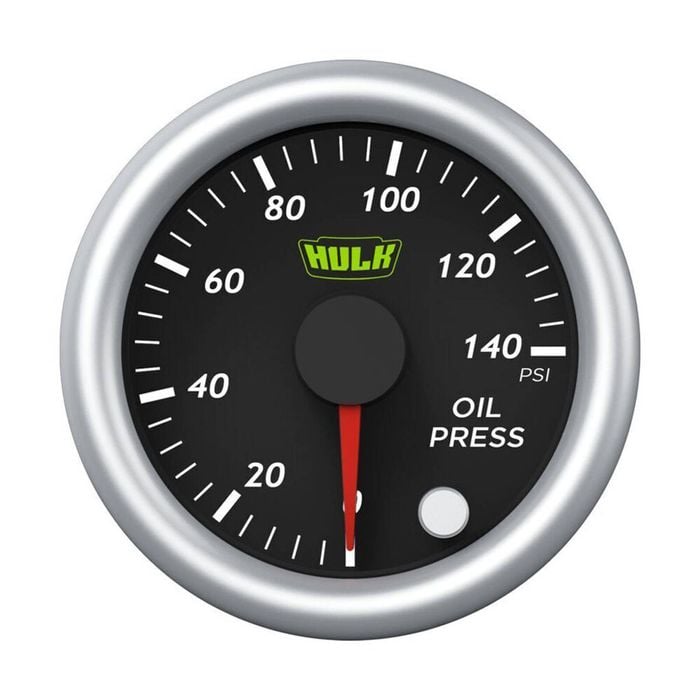 Hulk Pro Oil Pressure Gauge 0-150 Degrees Celcius 52mm Black/Silver