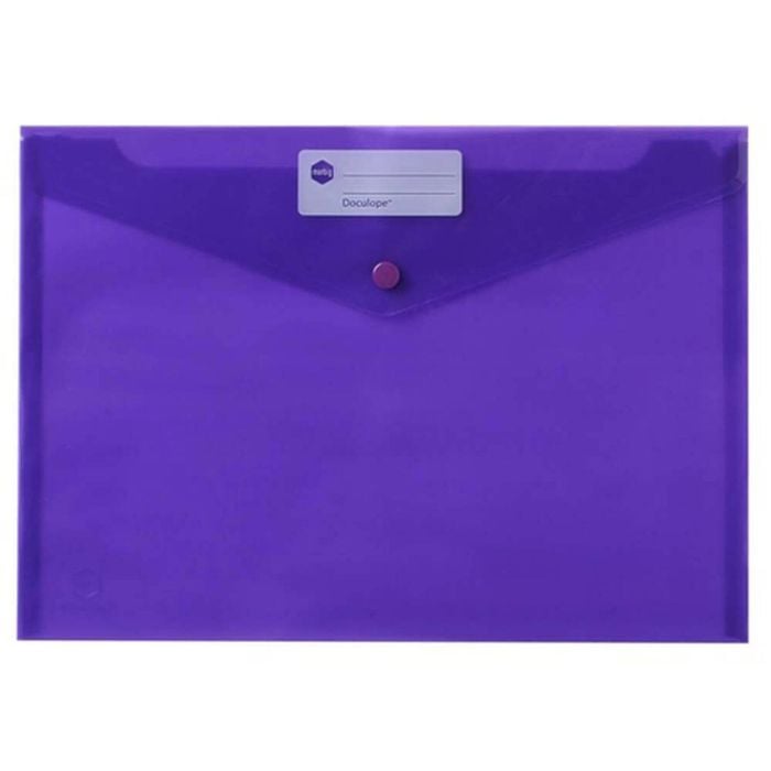 Marbig Button Closure Document Wallet (A4) (Purple)