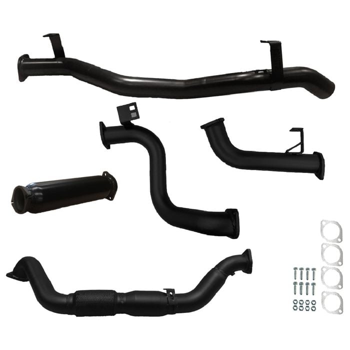 Ignite Exhausts Turbo Back For Toyota Landcruiser 78 Series V8 Troopy 3" With Cat & Hotdog Black Aluminised Steel