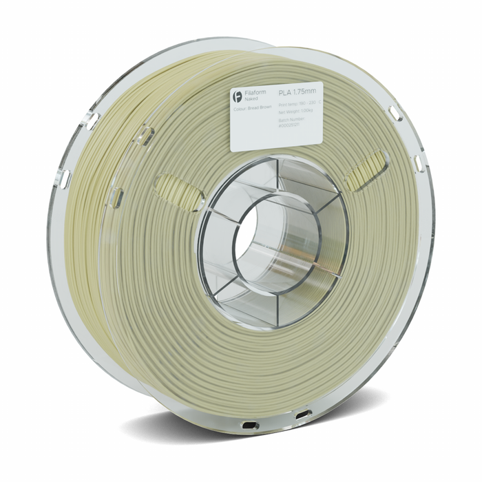 Filaform Naked PLA 3D Printer Filament 1.75mm 1kg Bread Brown