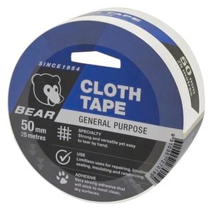Norton Bear 50mm x 25 White Cloth Tape