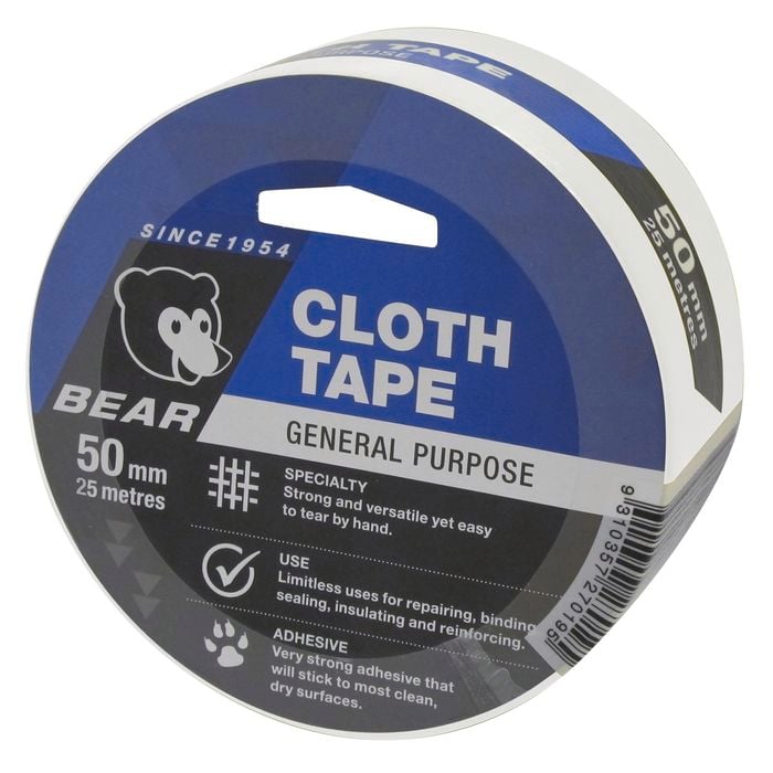 Norton Bear 50mm x 25 White Cloth Tape