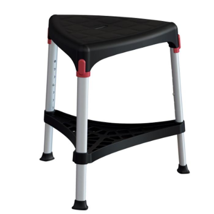 King Triangle Stool With Tray, Height Adjust, Black, No Cushion - Black | None